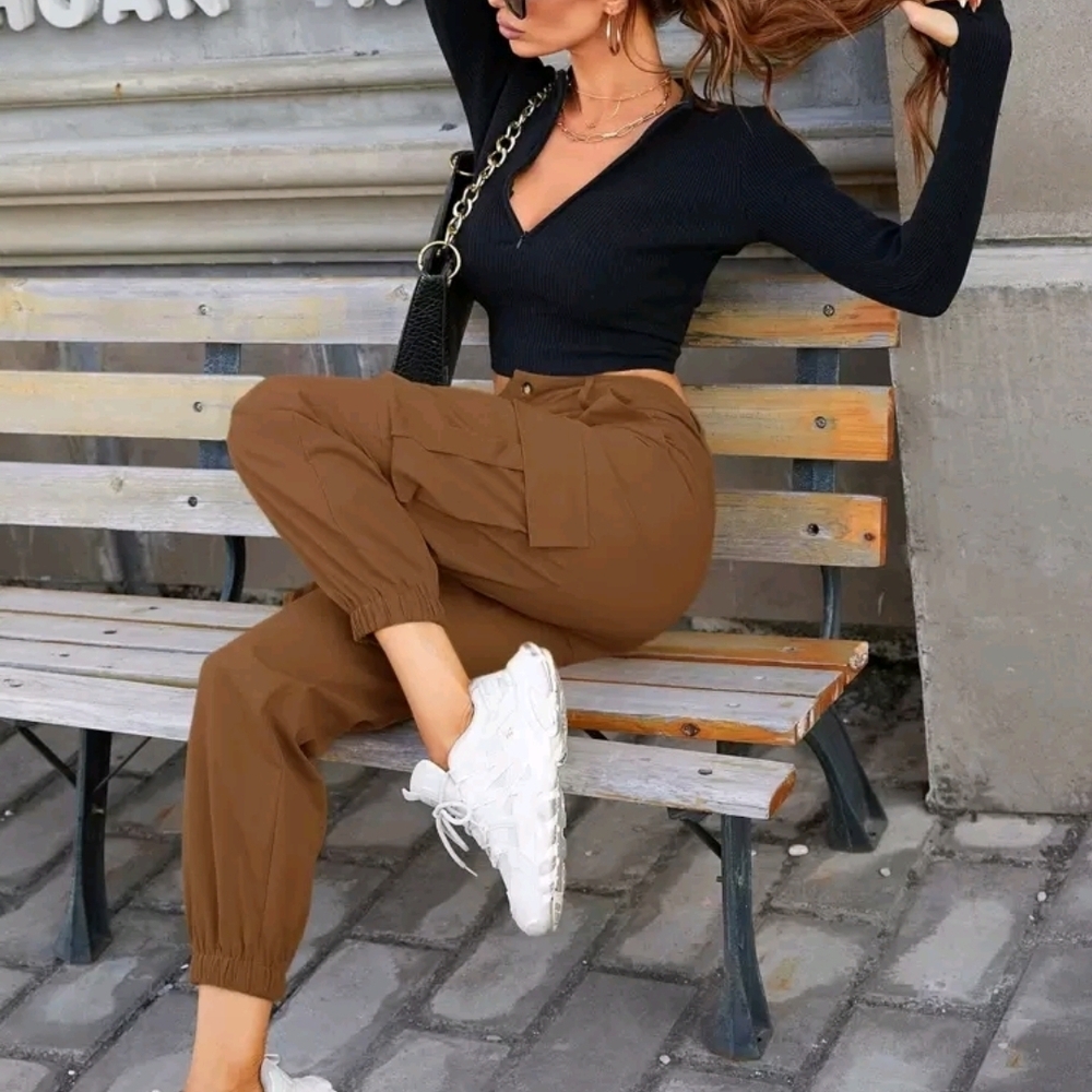 SHEIN Brown Women's Jogger Pants